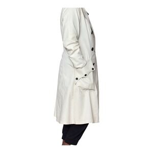 Vintage  Cream Double Breasted Trench Coat Women's Long Sleeves M